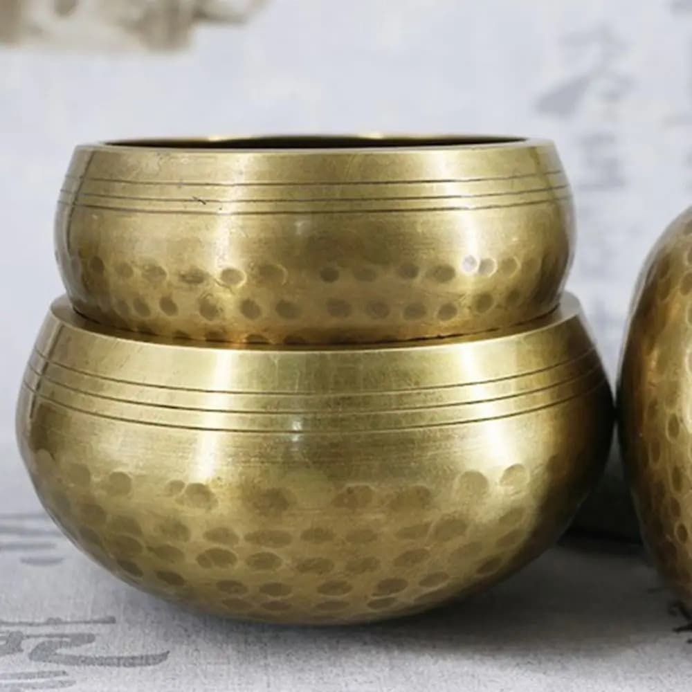 Nepal Tibetan Singing Bowl Set Multi-size Buddha Meditation Chanting Bowl Wooden Striker Soft Cushion Metal Sound Bowl Yoga