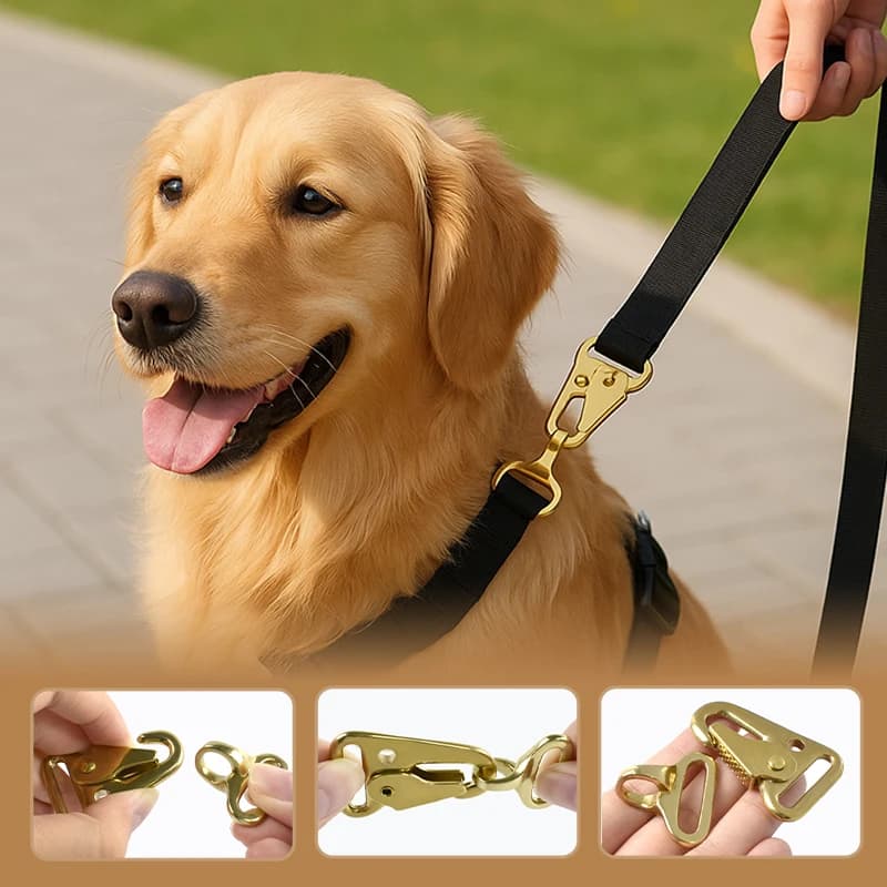 Fibbie in ottone massiccio da 25 mm Olecranon Chiusura a moschettone Anello Bagagli Zaino Collare per animali Fibbia in metallo Moschettone Accessori hardware