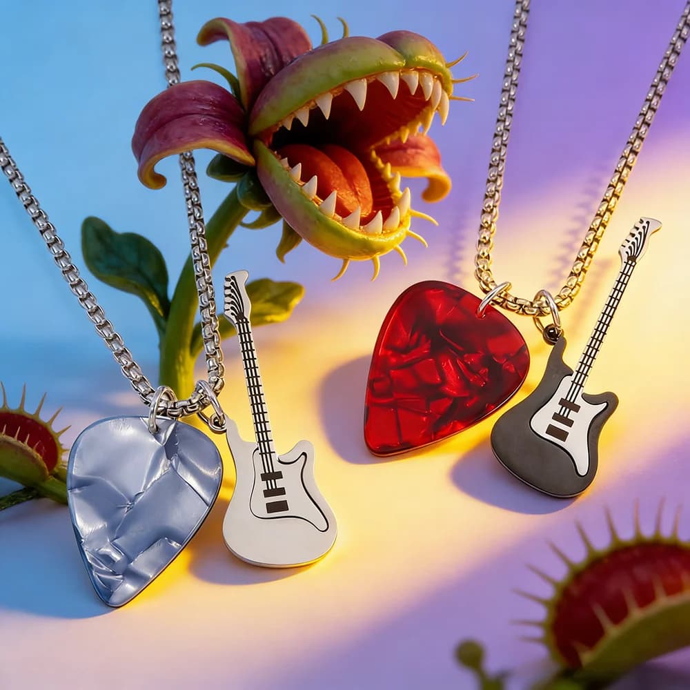 Collana girocollo con ciondolo plettro di chitarra Hip-Hop Eddie Munson, catena per maglione con chitarra elettrica vintage di tendenza, regalo per ragazzi