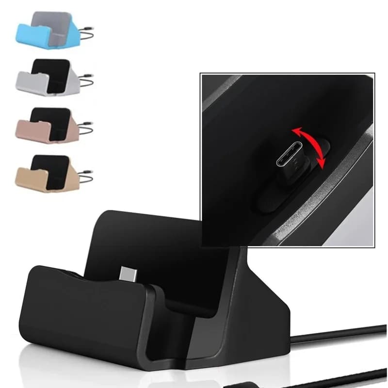 Tipo C USB Dock Caricatore Supporto Del Telefono per IPhone 15 14 13 12 11 Pro Max Samsung S20 S10 Cradle Dock Station Stand di Ricarica