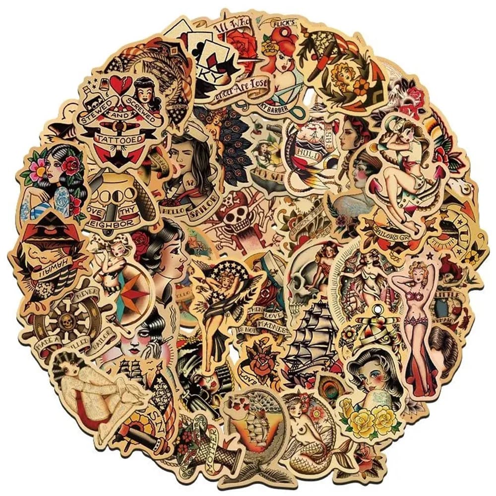 10/30/50/100 Pezzi Adesivi Vintage Old School Pin Up Girls, Cool Decalcomanie Cartoon per Skateboard, Notebook, Telefono, Graffiti