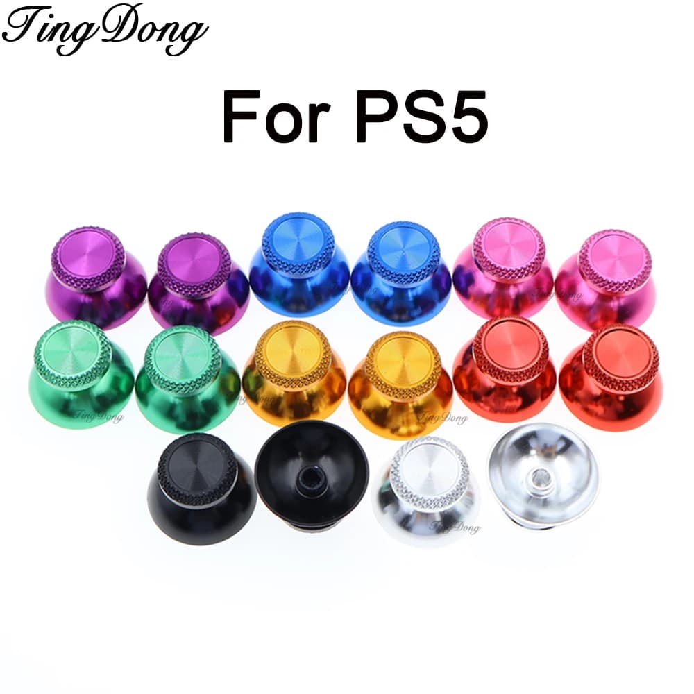 1 paio di alluminio metallo analogico joystick pollice stick grip cap per controller PS5 gamepad rocker caps accessori levetta