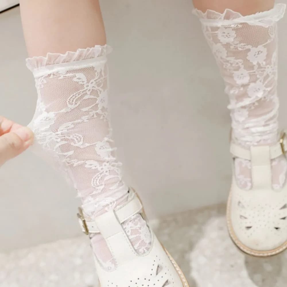 Baby Socks Embroidered Socks for Baby Socks Breathable Summer Socks for Kids Princess Socks High Knee Socks Mean Socks