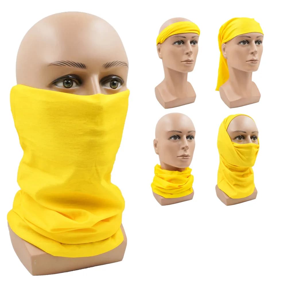 Yellow Multifunction Cycling Neck, Solar Protection, Breathable Outdoor Band, Face Mask, Hair Band, Unisex Seamless Magic Scarf