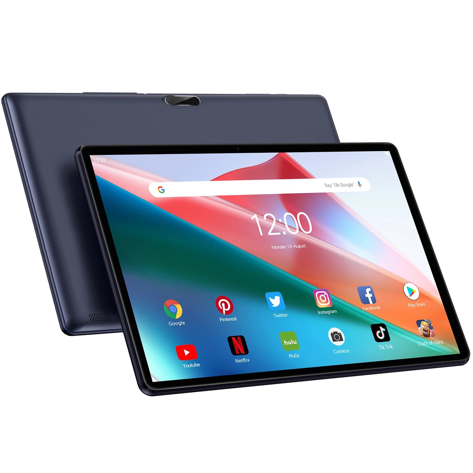 Tablet PRITOM da 10 pollici Android 13, 64GB, espandibile a 512GB, Quad-Core, schermo IPS HD 1280 * 800, doppia fotocamera, Wi-Fi, Bluetooth, nero