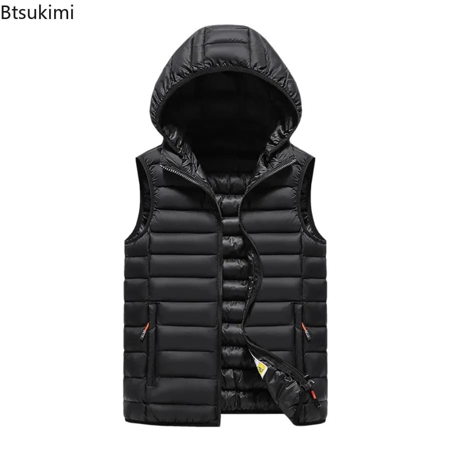 Nuovo autunno inverno uomo gilet senza maniche giacche moda addensato imbottito in cotone gilet caldi uomo casual gilet con cappuccio a prova di freddo