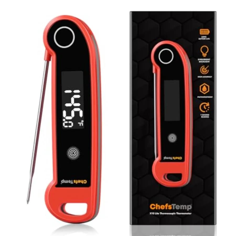 Digital Thermometer for Instant Reading Cartridges Certificate NSF, Waterproof IP67, with Ambidextrous Retro Illumination for Grid