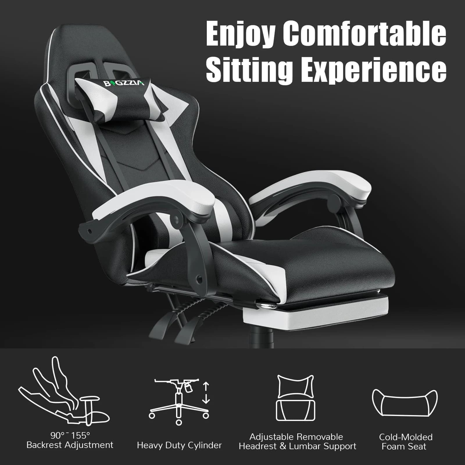 con cuscino lombare poggiatesta sedia da gioco sedia da computer regolabile in altezza sedia da gioco con poggiapiedi sedie da gioco ergonomiche