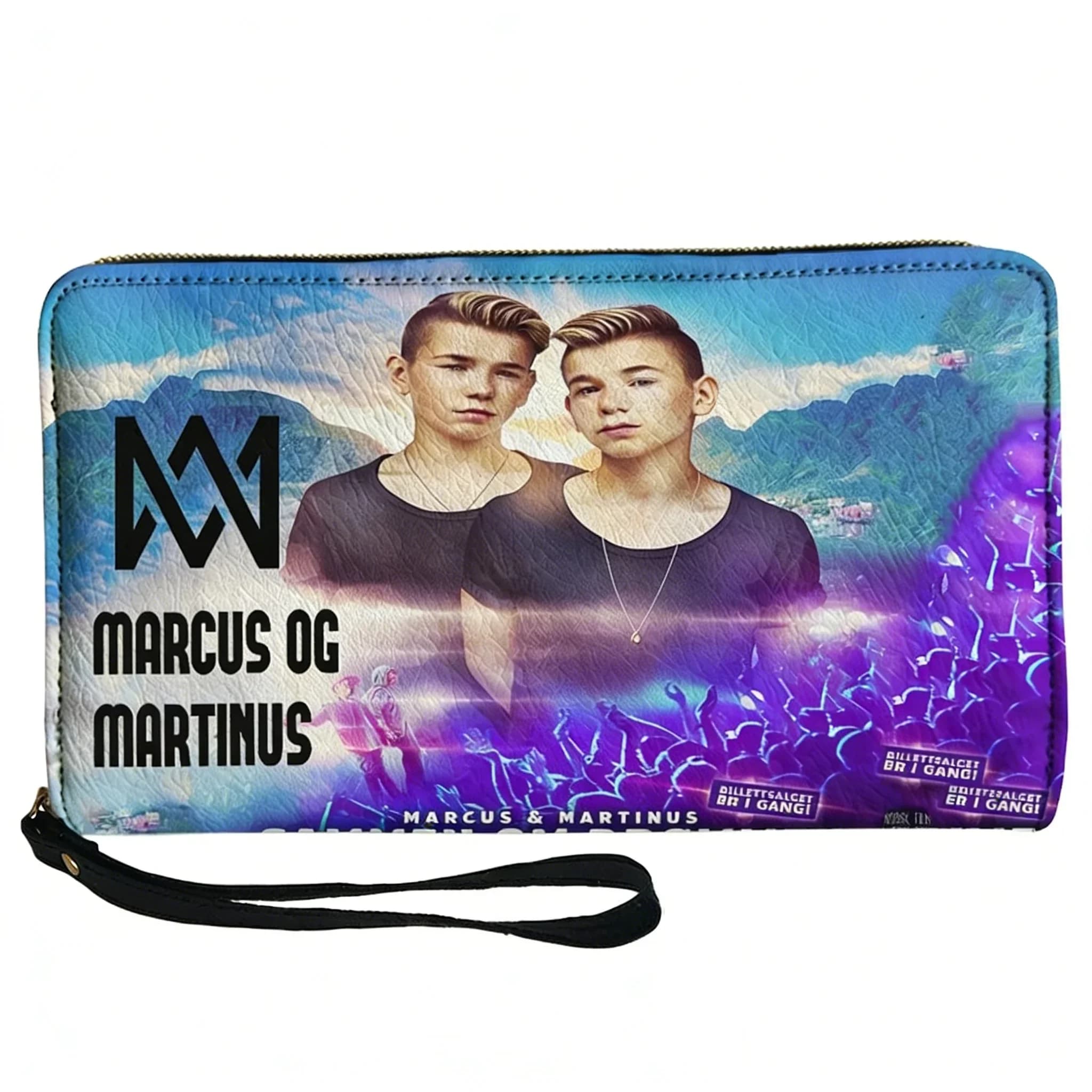 Portafoglio personalizzato Marcus e Martinus, portafoglio da uomo, da donna, per adolescenti, con cerniera, portafogli lunghi, con doppia stampa, borsa regalo portatile