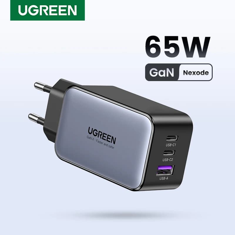 UGREEN 65W caricabatterie GaN caricatore rapido USB QC 4.0 PD3.0 per iPhone 13 12 caricabatterie rapido per telefono Samsung Huawei Xiaomi tipo c