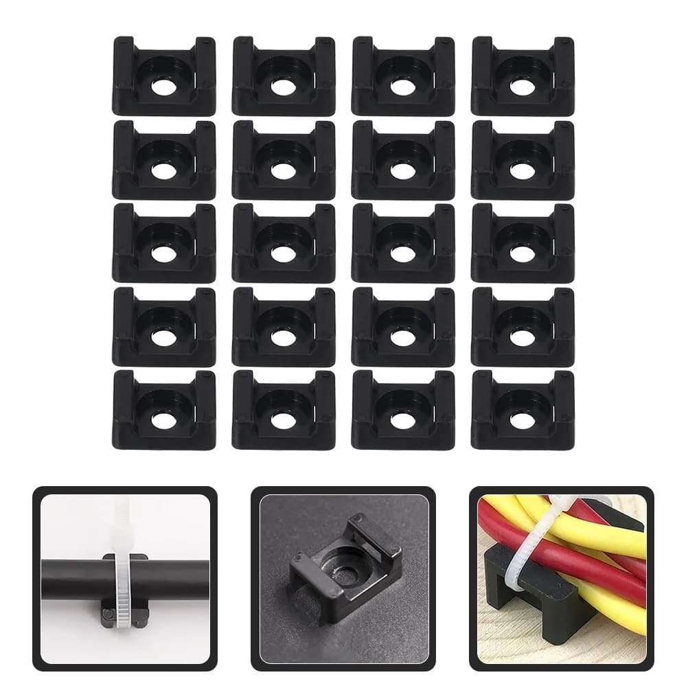 100 Pezzi Clip per Cavi Elettrici in Nylon, Supporto Fissaggio Cavi, Organizzatore per Gestione Cavi da Scrivania