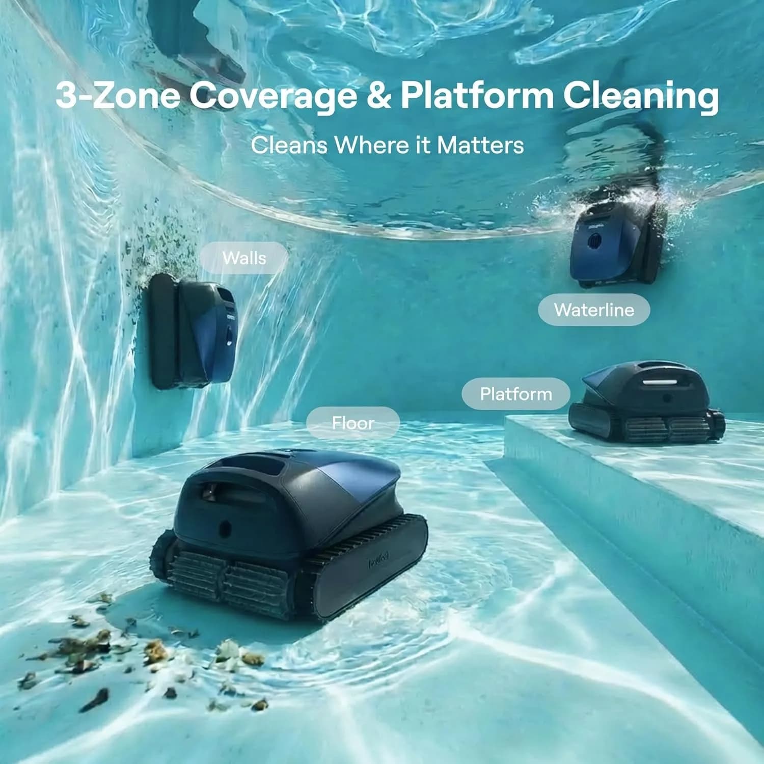 Sora 10 Cordless Pool Vacuum Robot, 6800 GPH Suction, for Inground & Above Ground Pools, Custom