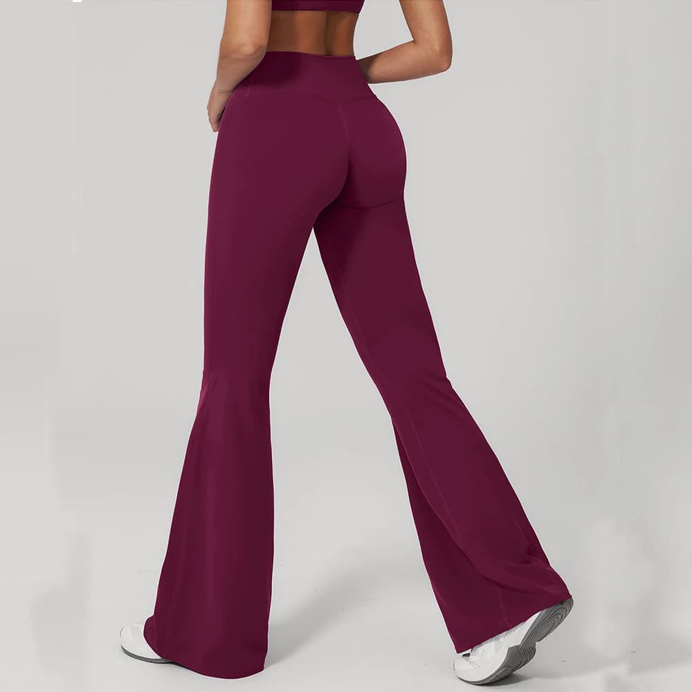 Leggings Sportivi da Donna a Vita Alta con Effetto Push-Up, Pantaloni Yoga a Zampa d'Elefante, Leggings da Palestra a Gamba Larga per Fitness e Allenamento