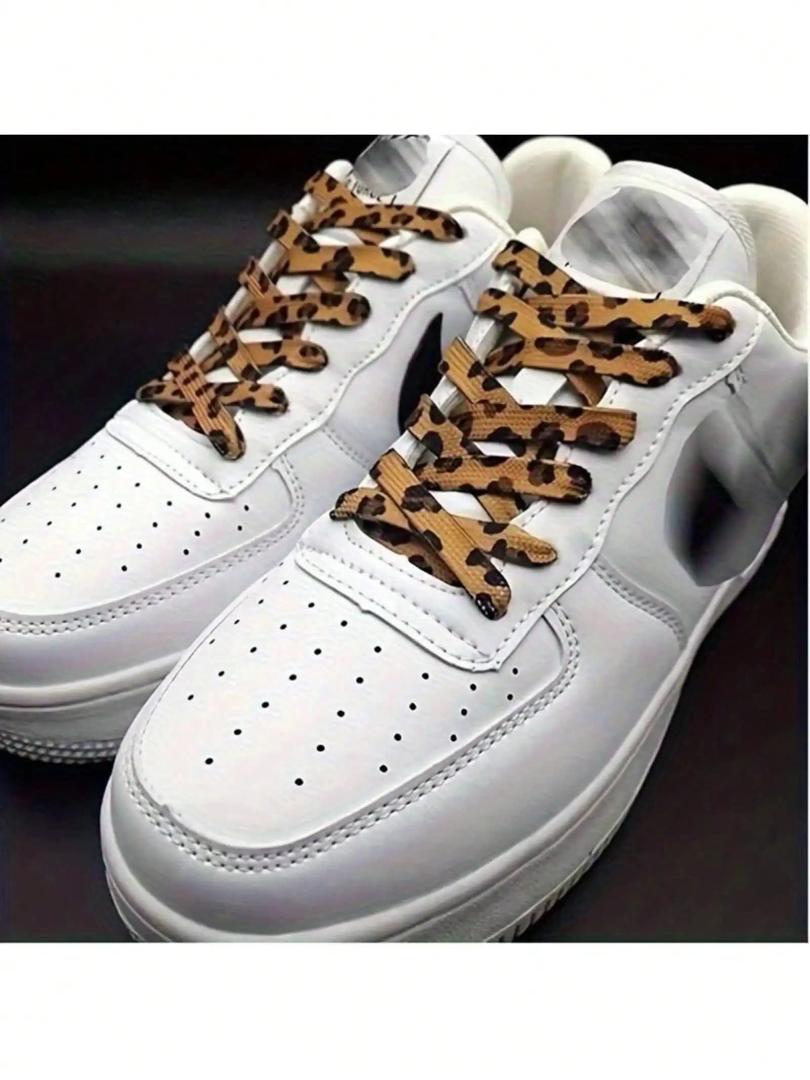1 paio di lacci per scarpe da ginnastica con stampa leopardata, resistenti sia per uomo che per donna, lunghi 39 pollici, materiale resistente agli strappi