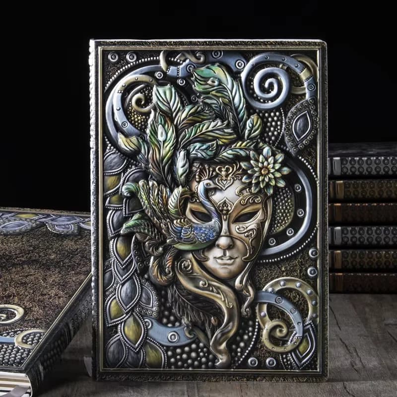 1Pcs Creative Retro 3D Relief A5 Notebook Journal Embossed Writing Notebook Handmade Leather Cover Diary Gift Office Supplies