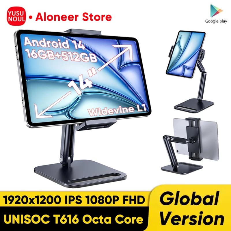 2025 Nuovo flagship Firmware globale Tablet Android 14 pollici Display WiFi 5G Schermo FHD 16GB 512GB Планшет GPS Pad Laptop