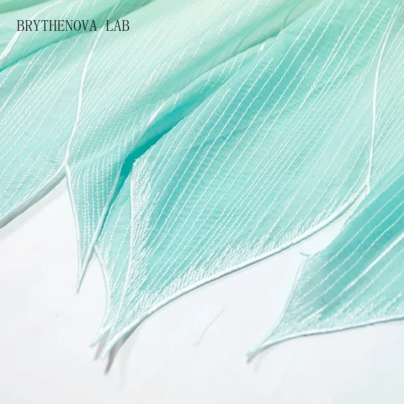 Chinese Hanfu Fabric 50X150Cm Chiffon Embroidery Cloth for Hanfu Shirts, Gradient Leaf Print Soft Material Sewing for Dress