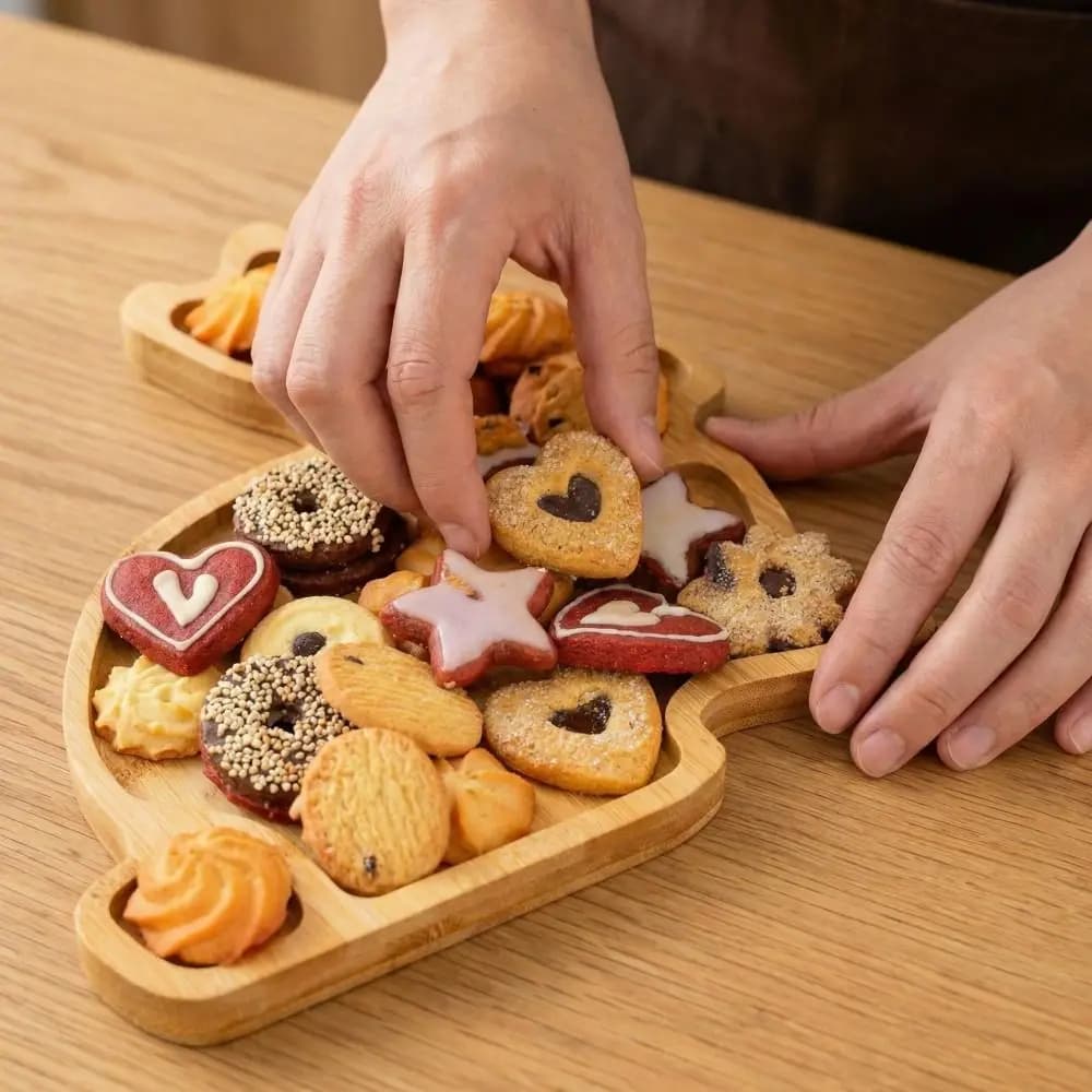 Piatto di Servizio in Legno a Forma di Coniglio, Stile Rustico, Piatti Decorativi per Pasqua, Piatti per Caramelle e Frutta Secca