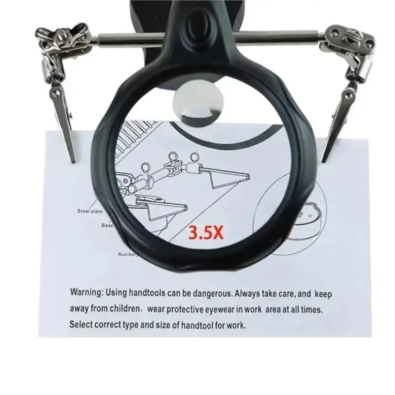 Clip Ausiliario per Saldatura con Lente d'Ingrandimento, Supporto per Saldatore Elettrico, Strumenti per Saldatura