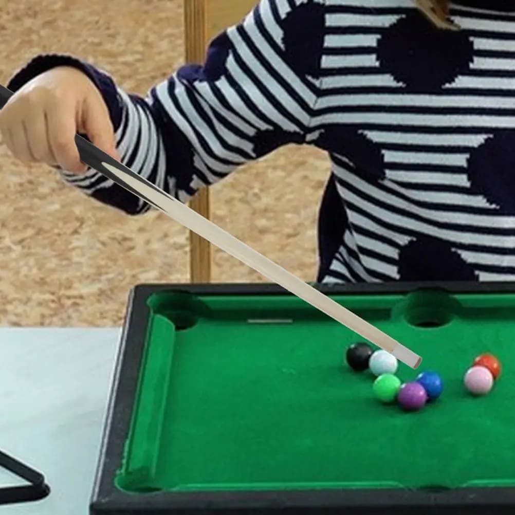 5Pcs Children Short Pool Cues Wood Mini Pool Stick Set for Kids Ages 3-12 Hand-Eye Coordination Development Table Game