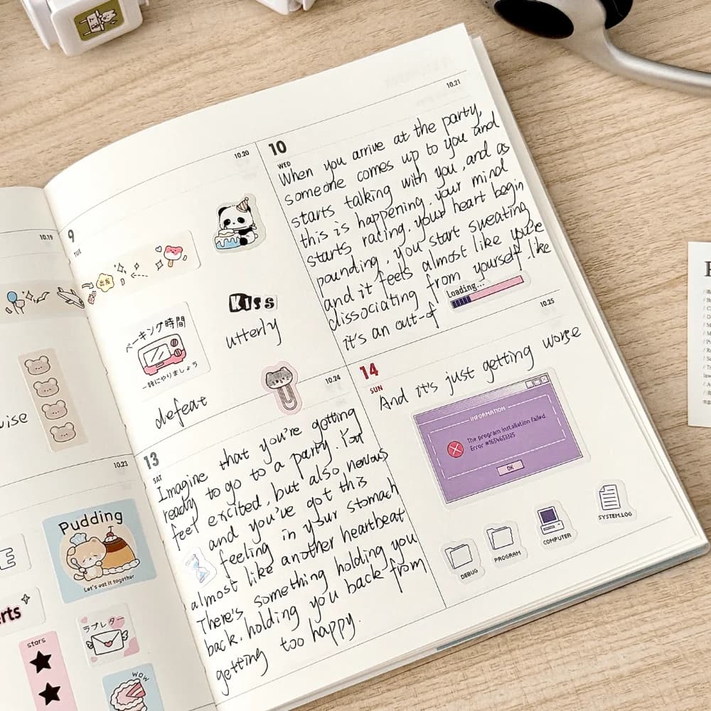 2026 Agenda Vita Planner Libro Minimalista Retro Studente Diario di studio Planner con calendario PVC Diario Notebook Studente