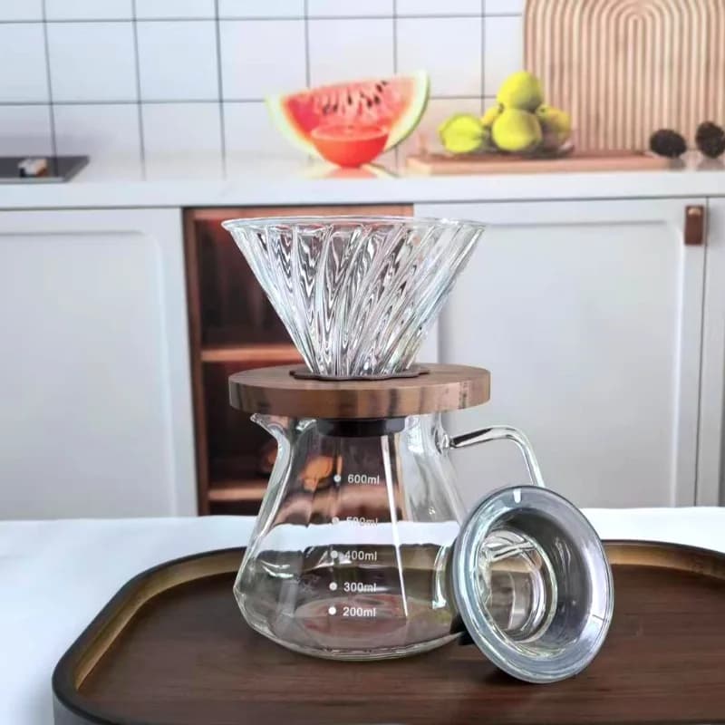 Diamond Fashion Design Glass Coffee Carafe,Clear Glass Coffee Pot for Drip Coffee Maker,Coffee Sharing Pot,Coffee Filter Dropper