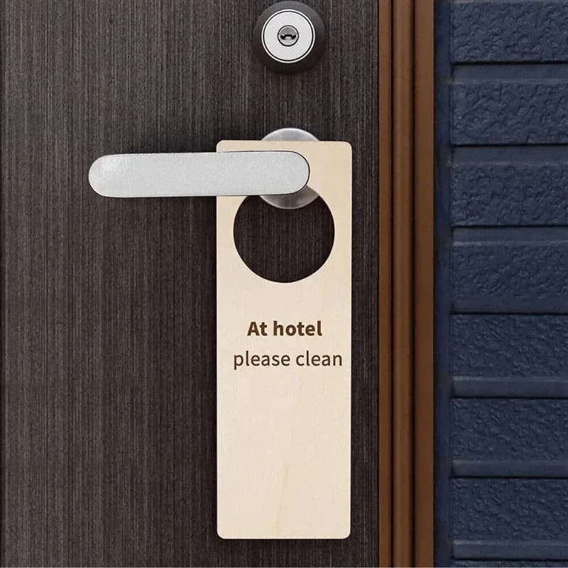 10 Pezzi Ganci per Porta in Legno Grezzo Fai da Te, Etichette Vuote per Maniglie, Ciondoli Natalizi, Forniture Artigianali, Decorazioni per Casa, Hotel, Ufficio