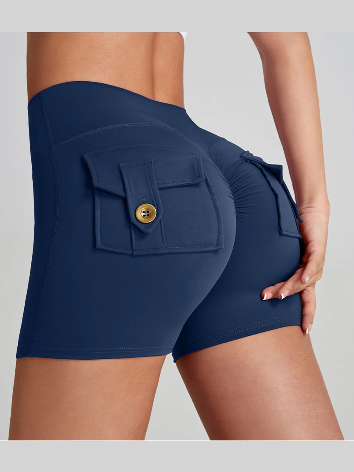 Pantaloncini Yoga Donna 2026 Nuovi con Tasche Vita Alta Elasticizzati per Sport Corsa Allenamento Fitness Casual