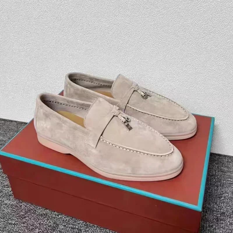 Mocassini in Vera Pelle Morbida Stile Britannico per Coppie: Scarpe Casual con Punta Tonda e Suola Piatta per uno Stile Estivo Senza Sforzo