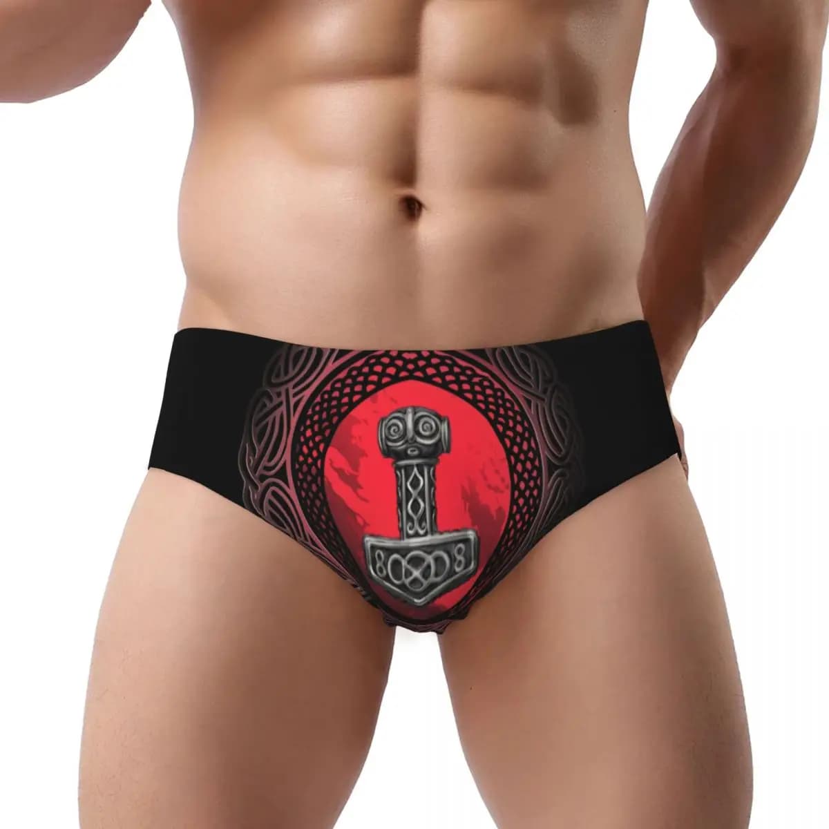Rune vichinghe da uomo personalizzate Thor Mjolnir Mutandine Intimo maschile Traspirante Norreno Valhalla Odin Slip Mutande