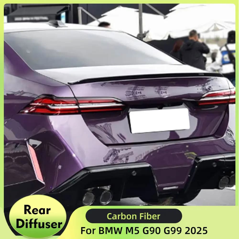 Car Rear Bumper Diffuser Lip Spoiler for BMW M5 G90 G99 2025+ Carbon Fiber Rear Diffuser Lip Apron Protector