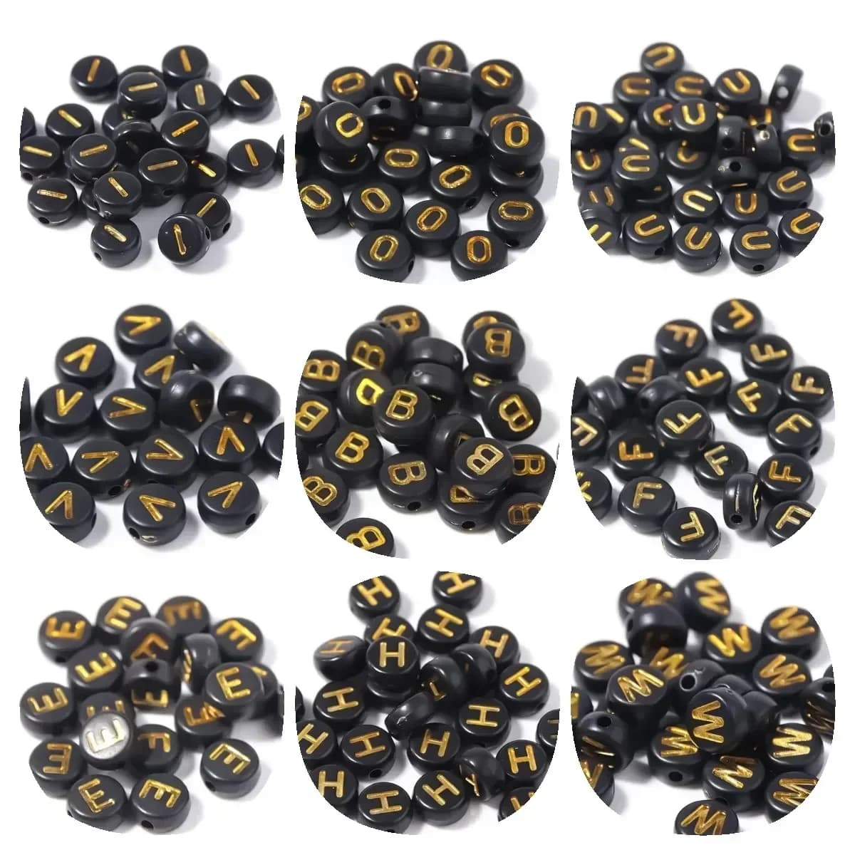 100-500PCS Black Acrylic Letter Beads A-Z Round Alphabet Spacer Beads for DIY Bracelet Necklace Jewelry Making Accessories