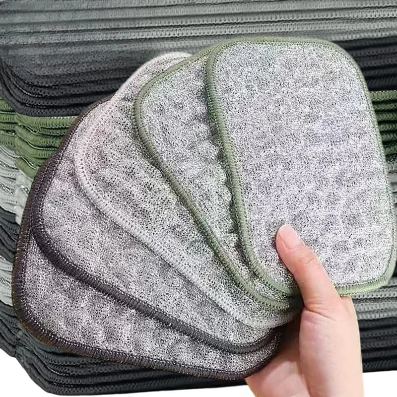5 pezzi di panno in filato di cotone argentato, bifacciale, assorbente, per lavare i piatti, panno da cucina in filato di cotone non grasso, facile da pulire