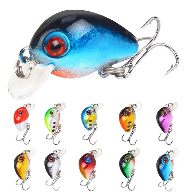 Area Esca per la pesca alla trota Kuga Nano 30mm 2g Galleggiante Minnow Mini Crankbait Pesca Wobbling Esca dura per trota Pesce persico Chub
