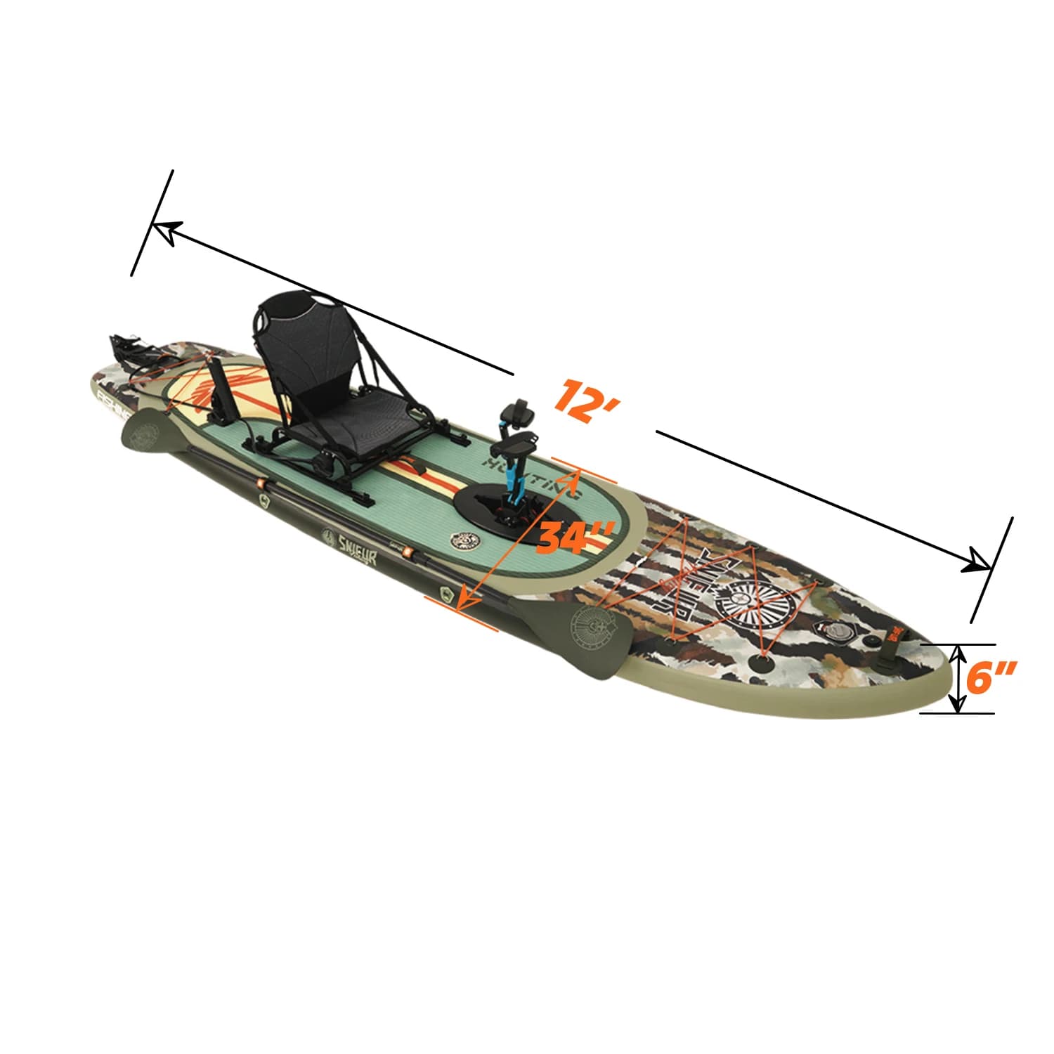 Tavola da Paddle Gonfiabile Nawakar, Kayak Portatile con Sedile Imbottito, Barca Gonfiabile per Pesca ed Emozioni Forti