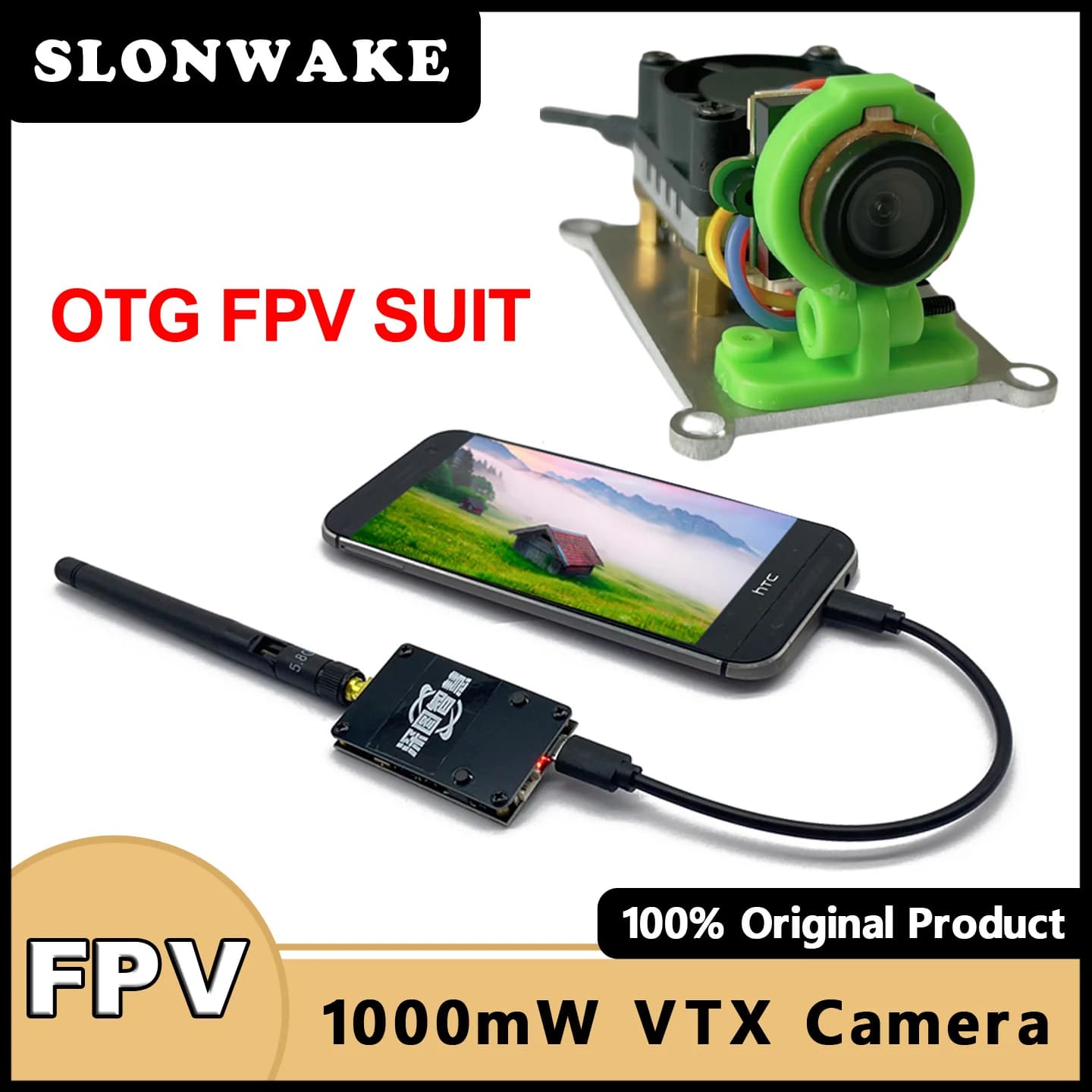 Ready for use Receiver UVC FPV 5.8G Video Downlink OTG VR Android Phone + Transmitter VTX 1000 mW and CMOS 700TVL camera for Drone RC