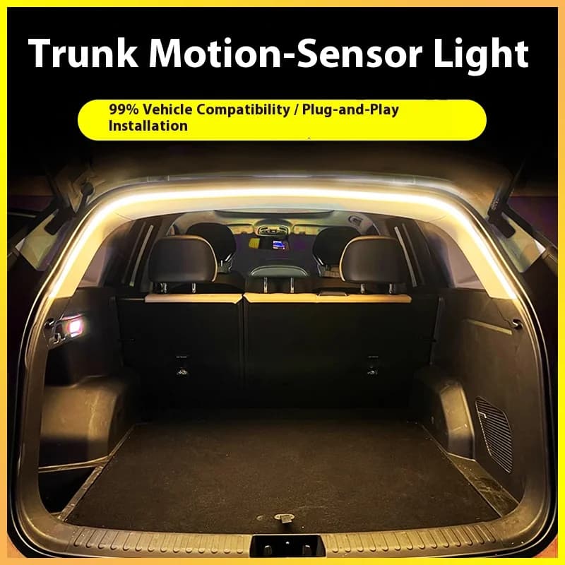 Striscia luminosa a LED per bagagliaio di un'auto, sensore di movimento automatico wireless, illuminazione ambientale multicolore per la decorazione di veicoli