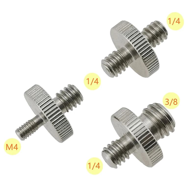 Adattatore filettato maschio da 1/4 "maschio a 3/8" adattatore per vite maschio doppio adattatore per vite per treppiede convertitore per perno a doppia testa fotocamera in metallo Acc