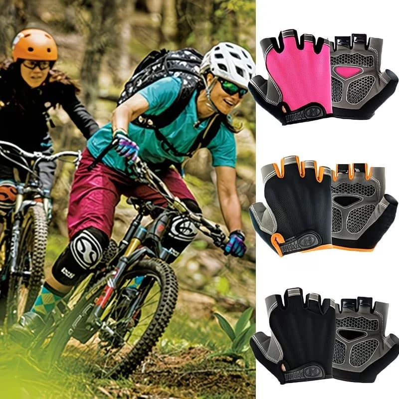 Summer Sport Cycling Gloves Breathable Half Finger Exercise Fishing Bicycle Gloves Bike Anti Slip Training Lifting Weight Gloves