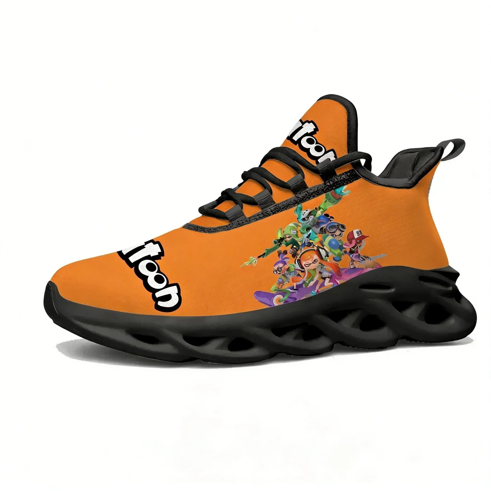 Scarpe da ginnastica sportive da uomo e da donna Splatoons ispirate a cartoni animati e videogiochi, personalizzabili con lacci