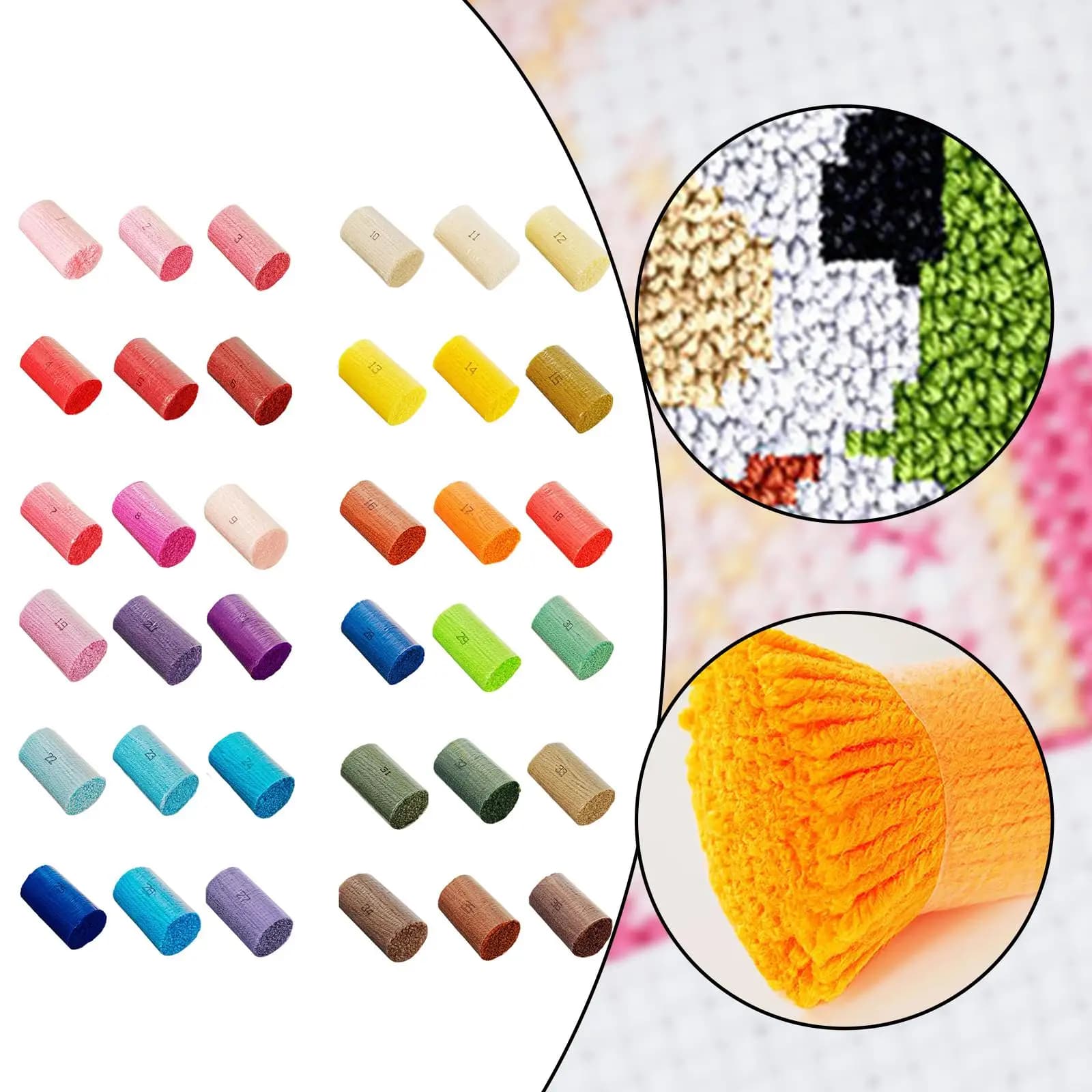 Latch Hook Yarn Kits Acrylic Multi Color Precut Thread DIY Craft Pack for Knitting Crochet Rugs Accessories