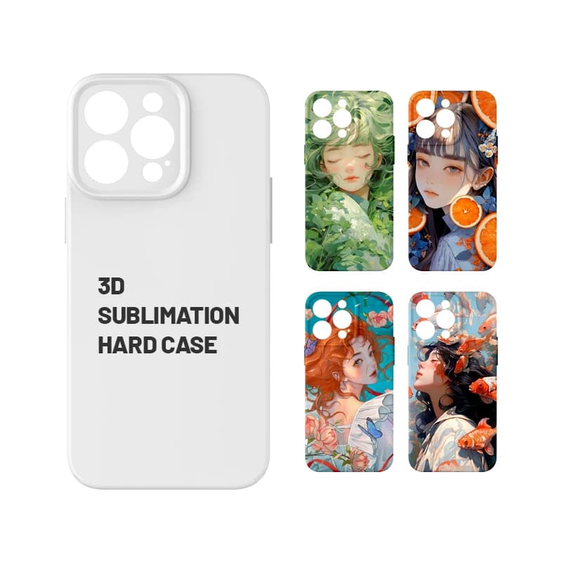 5 pezzi di custodie rigide per telefono 3D sublimabili, compatibili con iPhone 16, 11, 12, 13, 14, 15 Pro Max, 7, 8, antigraffio e antiurto.