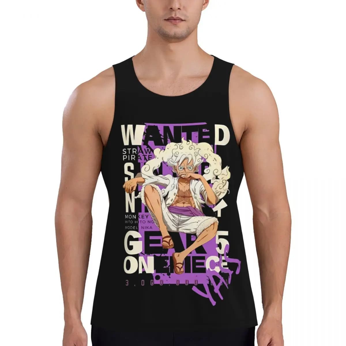 Canotta da uomo stampata One Piece Bodybuilding, maglia a compressione, singlet da uomo, abbigliamento sportivo da palestra One Piece Monkey D. Luffy