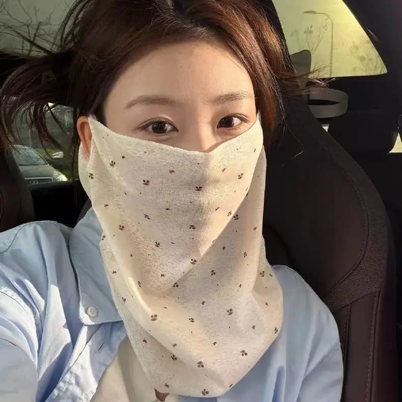 Summer Full Face Sunscreen Mask for Women Driving and Cycling, UV Resistant Scarf, Face Mask, Neck Protector Cover