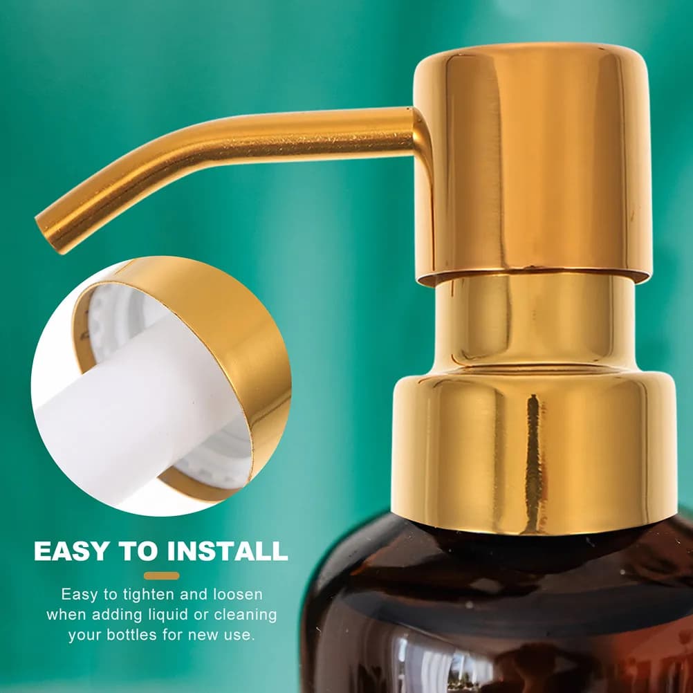Bottle Dispenser Pump Heads 2 Pack Electroplated Replacements for Shampoo Lotion Hand Soap and Perfume