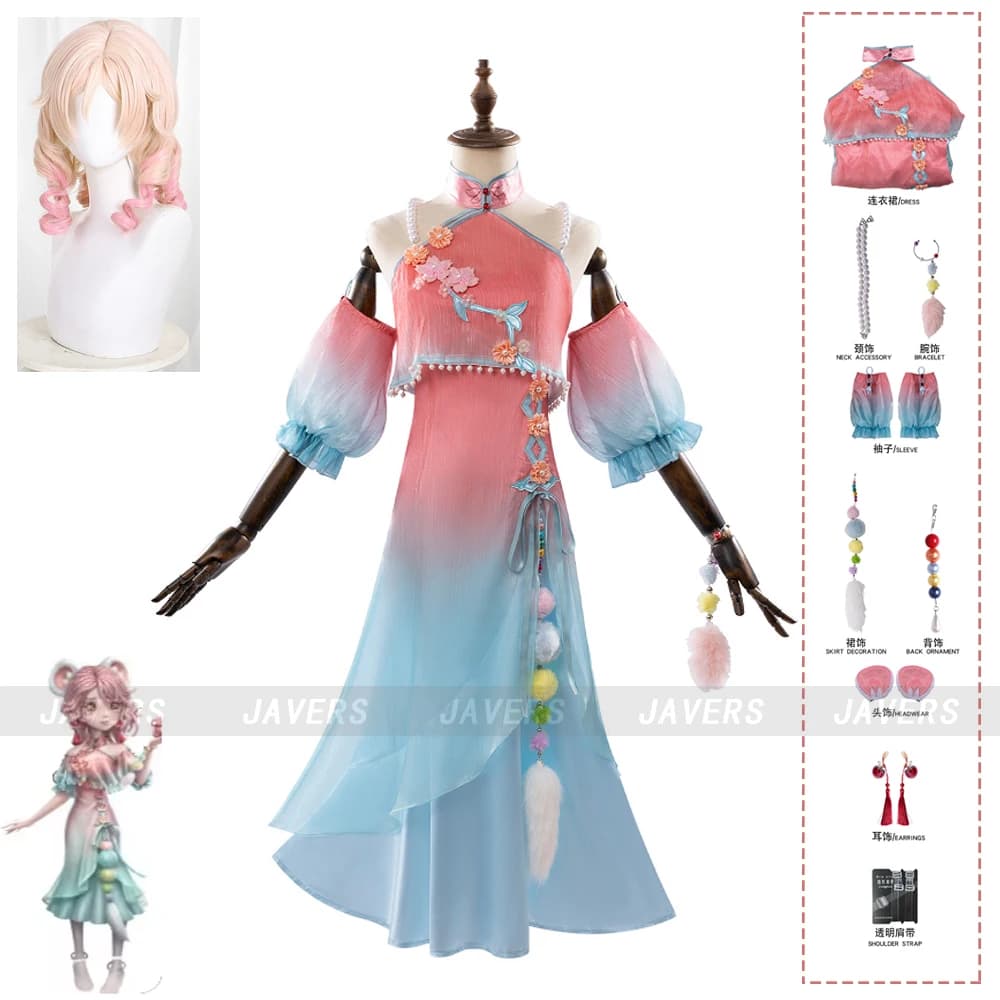 Game Identity V Groundhog Perfumer Cosplay Costume Chinese Style Vera Nair Qipao Dress Women Halloween Carnival Party Suit