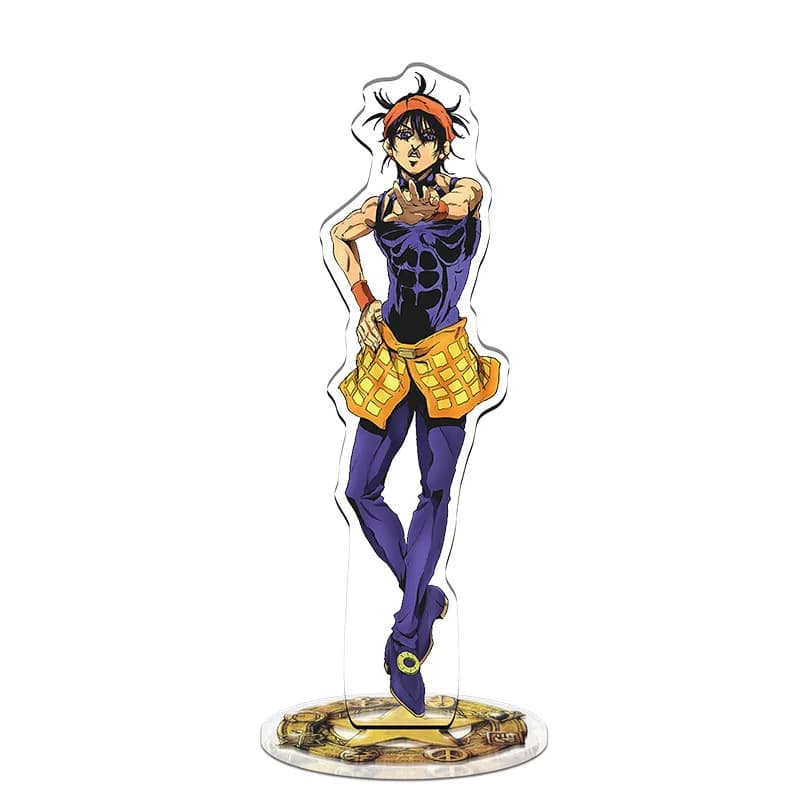 Anime JoJo Bizarre Adventure Cute Cosplay Acrilico Stand Figura Piastra Decorazione da scrivania Portachiavi con cartello in piedi per regali di amici