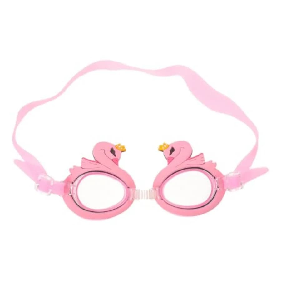 Toyvian Swim Goggles, Anti-fog Vision Swimming Goggles for Boys And Girls, Leak-proof Soft Silicone Water with Cartoon Flamingo