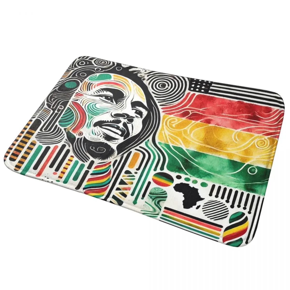 Bob Marley Reggae Musica Maple Leaf Giamaicano Zerbino antiscivolo Tappetino Tappeto per ingresso cucina Tappetino per balcone di casa