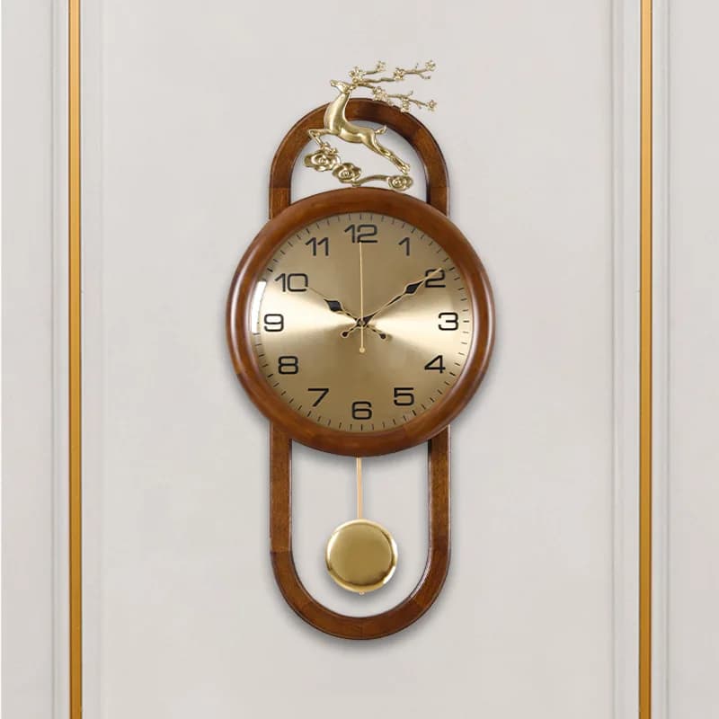 Orologi da Parete in Legno Massello Silenziosi per Soggiorno, Orologio a Pendolo Creativo e Semplice, Decorazioni da Appendere di Lusso per la Casa